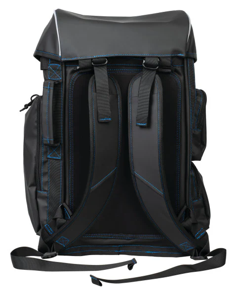 Back view of the Chasm Gear Bag featuring reinforced stitching, padded shoulder straps, and heavy-duty material ideal for arborist gear and climbing equipment. Order now or speak with an expert at Endor's Arborist & Rope Supply—call (234) 410-3240 for top-quality support and gear you can trust.