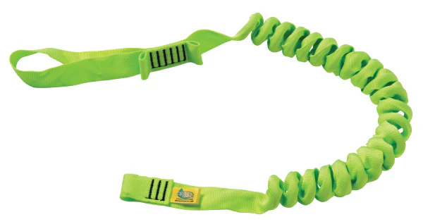 Image of the Coil Chainsaw Lanyard in green, designed for secure and ergonomic chainsaw handling in professional arborist operations. This durable lanyard enhances safety and provides quick access to your chainsaw, making it an essential tool for tree care professionals. Available now at Endor’s Arborist & Rope Supply. Call (234) 410-3240 today for expert advice and to upgrade your safety gear.