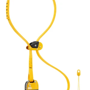 Close-up of the EJECT Adjustable Friction Saver by PETZL, featuring a compact, durable design for safe and efficient rope work in tree climbing. Designed for professional arborists who demand reliable gear. For expert advice and to order, call Endor’s Arborist & Rope Supply at (234) 410-3240.