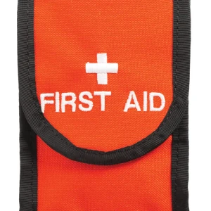 High-visibility red First Aid Bag with zipper closure and organized compartments, essential for on-the-job safety in tree care and climbing. Be prepared for emergencies—shop at Endor’s Arborist & Rope Supply or call (234) 410-3240 for expert gear recommendations and fast service.