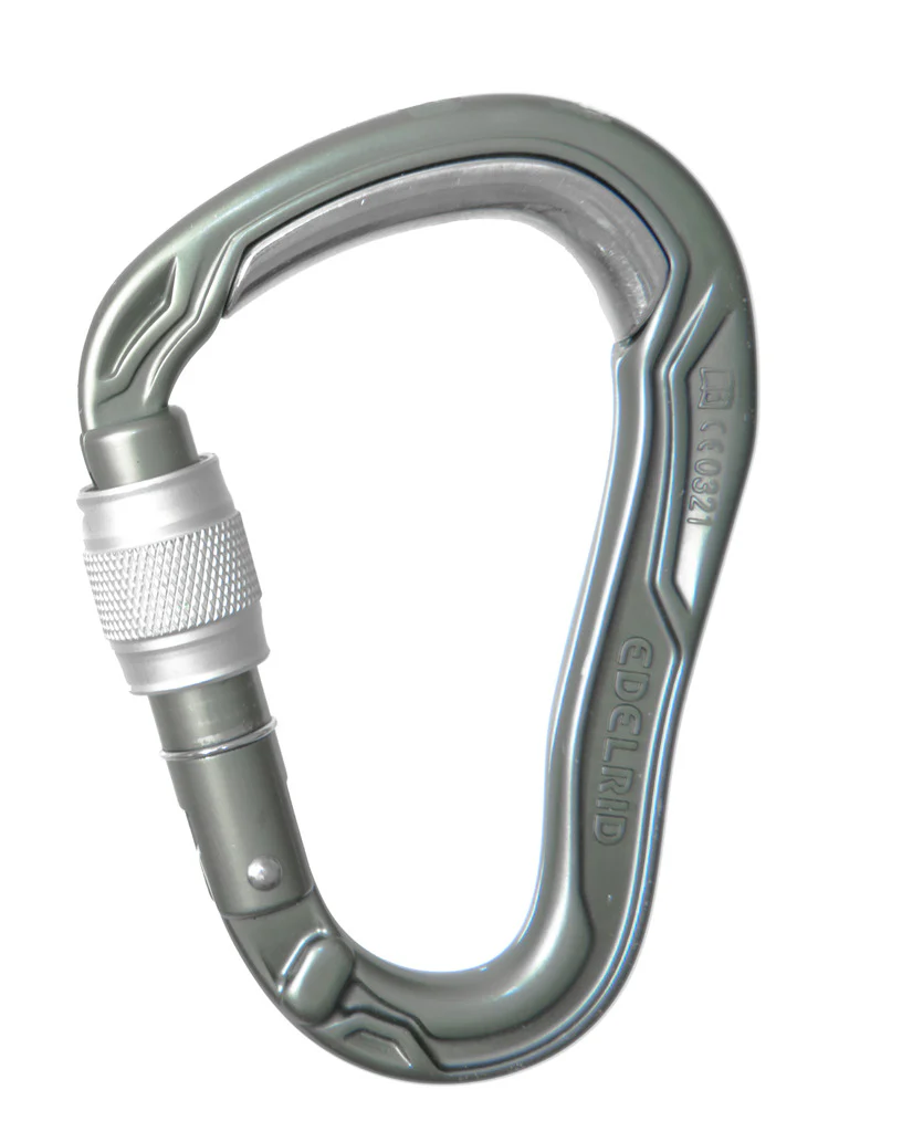 Durable HMS Bulletproof Screw Slate Carabiner shown in slate gray finish, ideal for climbing, rigging, and professional arborist work. Available now at Endor’s Arborist & Rope Supply—call (234) 410-3240 for expert advice or to place your order. Trust Endor's for dependable gear, exceptional service, and top-tier arborist equipment.