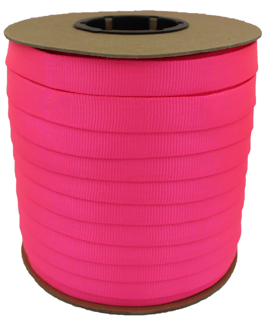 Image of durable hot pink arborist webbing available at Endor’s Arborist & Rope Supply. Ideal for climbing, rigging, and safety applications, this high-visibility webbing adds strength and style to your tree gear setup. Call Endor’s Arborist & Rope Supply at (234) 410-3240 to speak with our expert staff and get reliable, top-quality arborist equipment today.