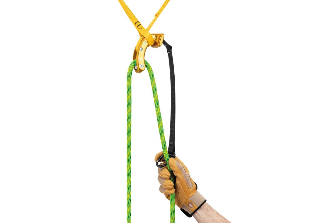 Close-up view of the NAJA by Petzl friction saver, showcasing its durable construction and precision design—ideal for professional arborists focused on safety and efficiency. For more information or to order, call Endor’s Arborist & Rope Supply at (234) 410-3240 today!
