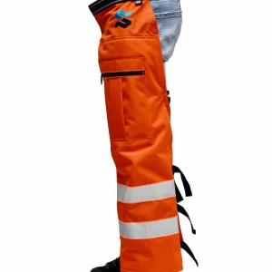 Professional Wraparound Chaps in high-visibility orange, designed for maximum protection and durability for arborists and tree professionals. Stay safe while working in rugged conditions with premium-quality safety gear. Available now at Endor’s Arborist & Rope Supply—call (234) 410-3240 to order today!