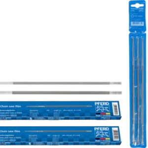 Image of a box of classic line round chainsaw files, designed for precise sharpening of chainsaw chains. Durable, high-performance files ideal for professional use. For expert advice or to purchase, call Endor’s Arborist & Rope Supply at (234) 410-3240 today—your trusted source for arborist tools and sharpening solutions.